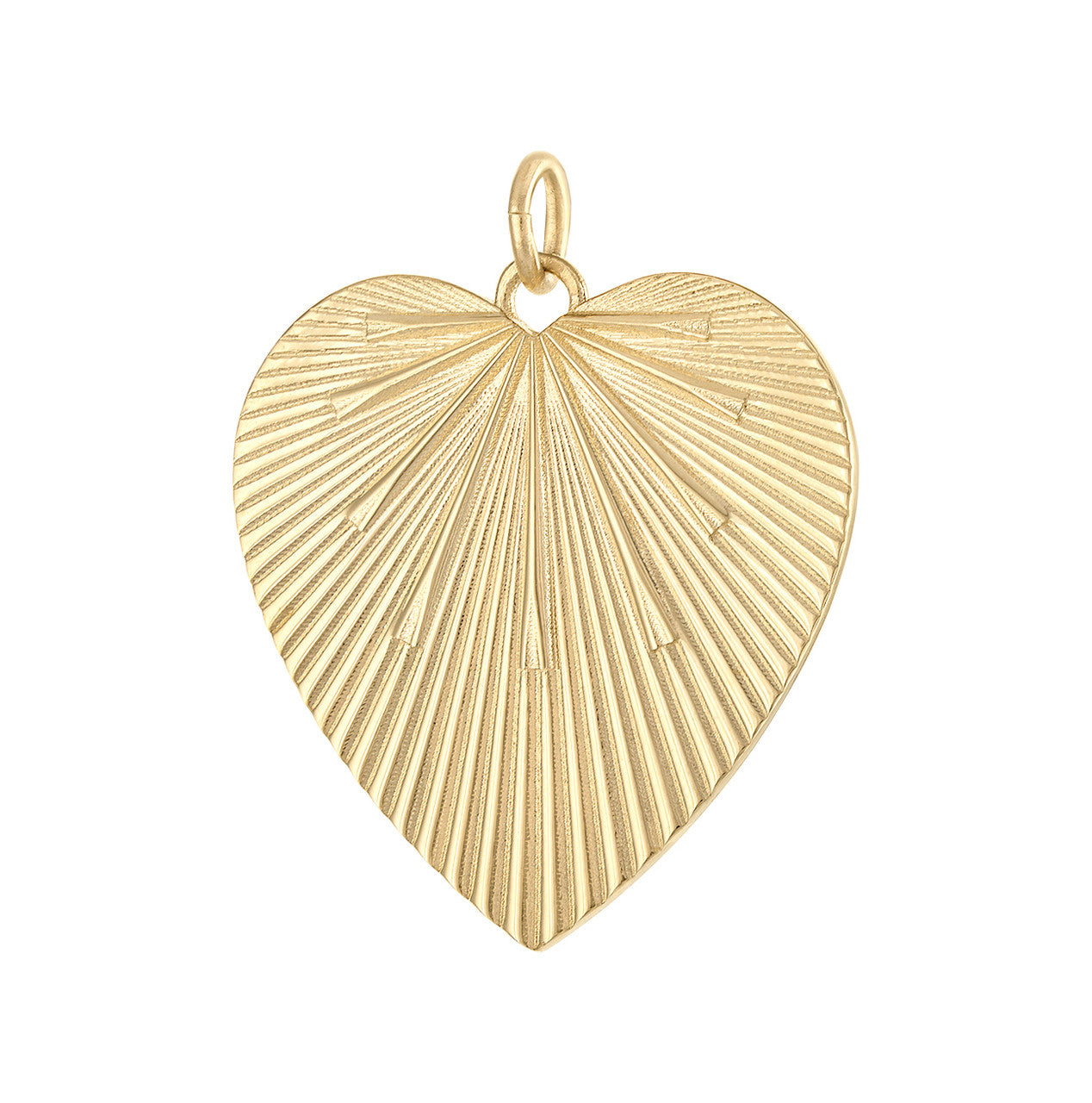 Engine Turned Engravable Heart 14K Gold Charm